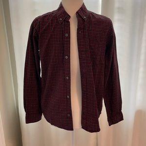 Boys Red and black long sleeve button up